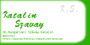 katalin szavay business card