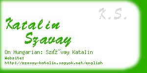 katalin szavay business card